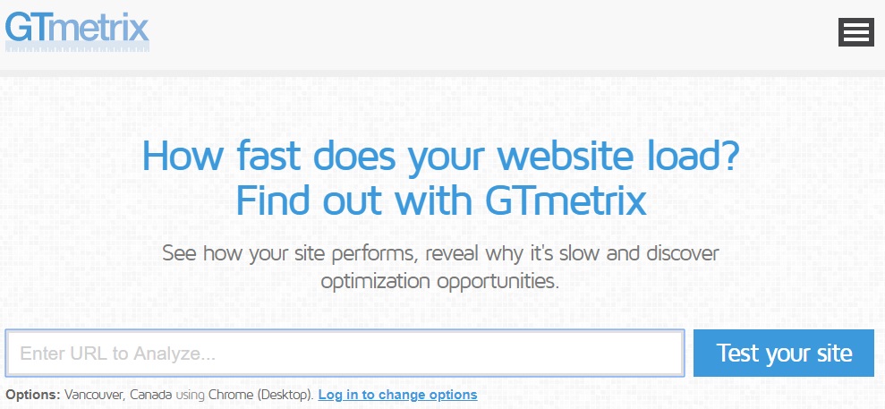 GTmetrix　画面